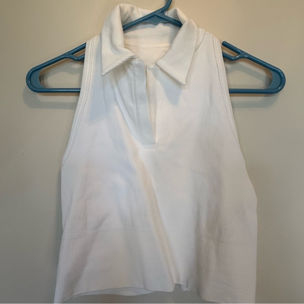$69 NWT Athleta Aurora seamless cropped polo tank